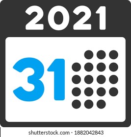 Vektorgrafik letzte 2021-tägige Illustration. Eine einzelne Illustration auf weißem Hintergrund.