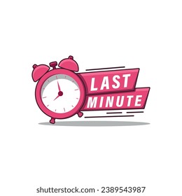 vector last minute offer clock drawing illustration on white background for business marketing