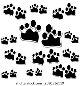 vector of the latest cute and cute pair of baby cat paws