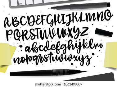 Vector Latin Alphabet Hand Drawn Letters Stock Vector (Royalty Free ...