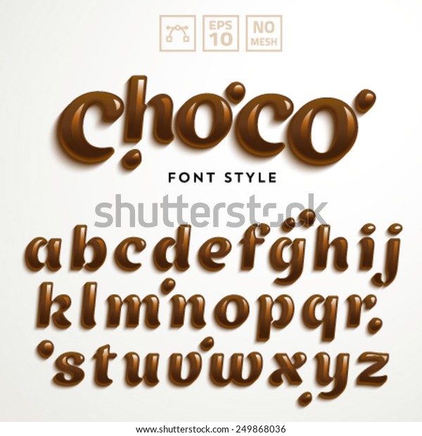 チョコレートで作られたベクターラテン語のアルファベット フォントのスタイル のベクター画像素材 ロイヤリティフリー
