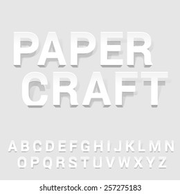 Vector latin alphabet made of cut-out paper letters