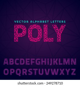 Vector latin alphabet made of polygonal letters