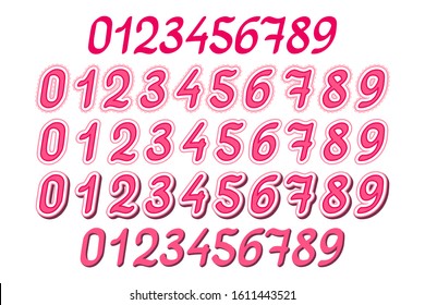 vector Latin alphabet numbers set from 0 to 9
