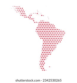 Vector Latin America Dotted Map Illustration, kann für Geschäftsdesigns, Präsentationen oder alle geeigneten Designs verwendet werden.