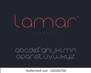 Vector latin lowercase alphabet letters and numbers. Thin line font