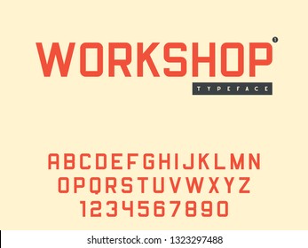 Vector latin uppercase alphabet letters and numbers