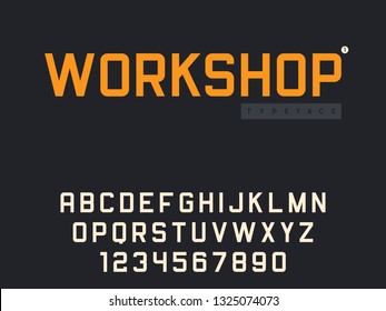 Vector latin uppercase alphabet letters and numbers