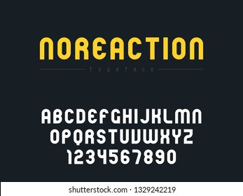 Vector latin uppercase alphabet letters and numbers. Abstract rounded font