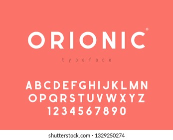 Vector latin uppercase alphabet letters and numbers
