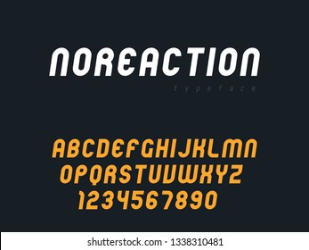 Vector latin uppercase alphabet letters and numbers. Abstract rounded font