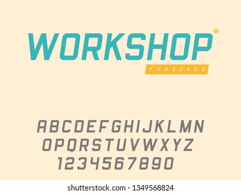 Vector latin uppercase alphabet letters and numbers. Retro font