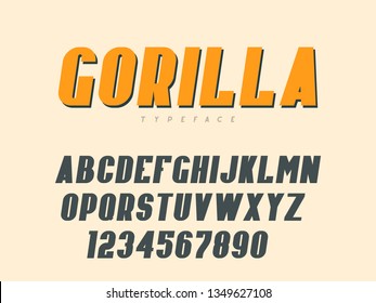 Vector latin uppercase alphabet letters and numbers