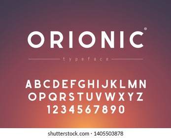 Vector latin uppercase alphabet letters and numbers