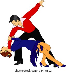 vector - latina dancers isolated on background