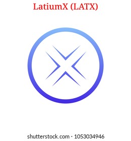 Vector LatiumX (LATX) digital cryptocurrency logo. LatiumX (LATX) icon. Vector illustration isolated on white background.