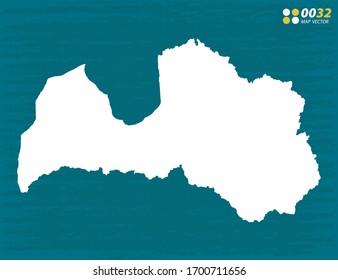 Mapa del vector de Letonia sobre fondo oscuro.