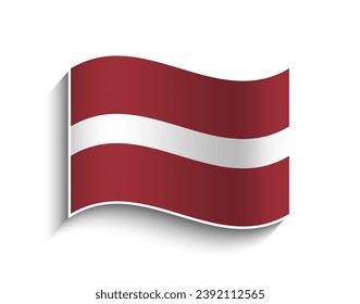 Vector Latvia waving Flag Icon