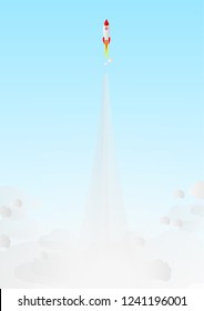 Vector : Launching rockets on blue sky