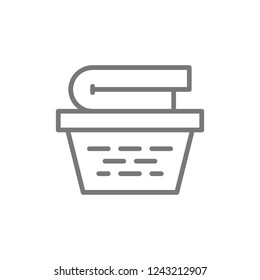 Vector laundry basket line icon. Symbol and sign illustration design. Isolated on white background