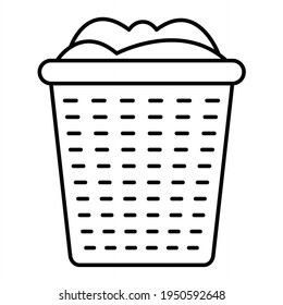 Diseño de iconos de esquema de la cesta de lavado de vectores
