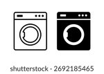 Vector Laundry Icons on White Background