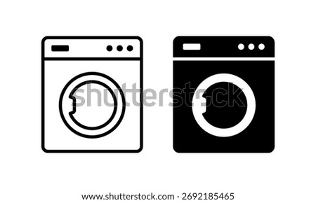 Vector Laundry Icons on White Background