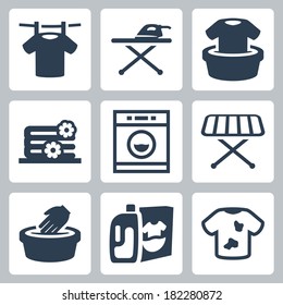 Vector laundry icons set