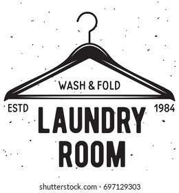 Vector laundry logo emblem, design element. logotype template and badge. Isolated on white background.