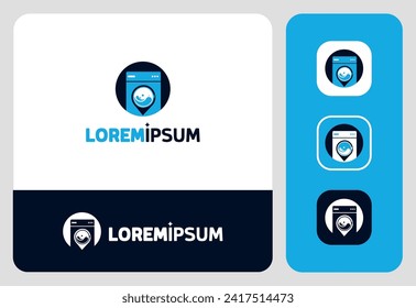 vector laundry shop logo design