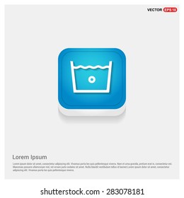 vector laundry symbols 30 C or 80 F icon - abstract logo type icon - blue abstract 3d button with light board and shadow on gray background. Vector illustration