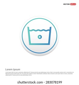vector laundry symbols 30 C or 80 F icon - abstract logo type icon - turquoise icon on white button background. Vector illustration