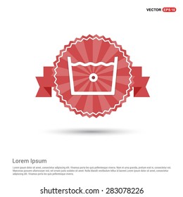 vector laundry symbols 30 C or 80 F icon - abstract logo type icon - Retro vintage badge and label red background. Vector illustration