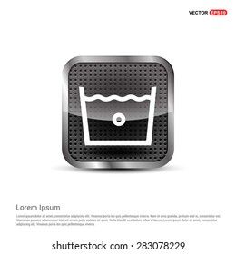 vector laundry symbols 30 C or 80 F icon - abstract logo type icon - abstract steel metal button background. Vector illustration