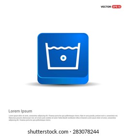 vector laundry symbols 30 C or 80 F icon - abstract logo type icon - blue 3d button background. Vector illustration