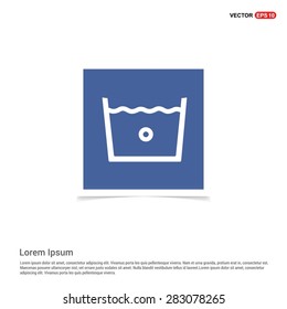vector laundry symbols 30 C or 80 F icon - abstract logo type icon - blue sticker background. Vector illustration