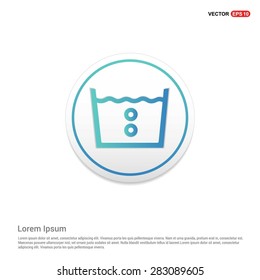 vector laundry symbols 40 C or 105 F Icon - abstract logo type icon - turquoise icon on white button background. Vector illustration