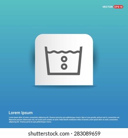 vector laundry symbols 40 C or 105 F Icon - abstract logo type icon - white sticker on blue background. Vector illustration