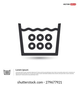 Vector laundry symbols 95 C or 200 F Icon - abstract logo type icon - isometric white background. Vector illustration