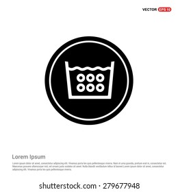 Vector laundry symbols 95 C or 200 F Icon - abstract logo type icon - black circle background. Vector illustration