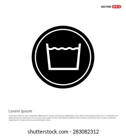 vector laundry symbols Machine Wash Icon - abstract logo type icon - black circle background. Vector illustration