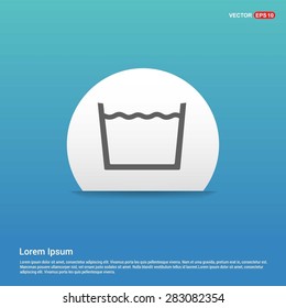 vector laundry symbols Machine Wash Icon - abstract logo type icon - white sticker on blue background. Vector illustration