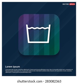 vector laundry symbols Machine Wash Icon - abstract logo type icon - Purple, blue & green polygonal button abstract colorful shiney background. Vector illustration
