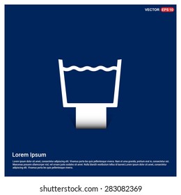 vector laundry symbols Machine Wash Icon - abstract logo type icon - white sticker icon on blue background presentation. Vector illustration