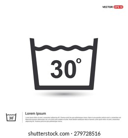 Vector laundry symbols Water Temperature Not above 30 C or 80 F Icon - abstract logo type icon - isometric white background. Vector illustration
