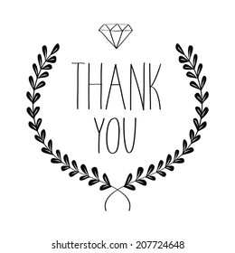 vector laurel badge with thank you title
