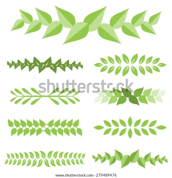 Vector Laurel Leaves Icon Set Flat Stock Vector (Royalty Free) 279489476