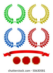 vector laurel wreath with banners