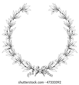 vector laurel wreath (black and white colors)