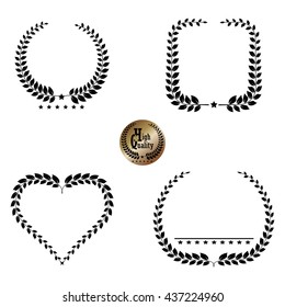 Vector laurel wreath flora on white background